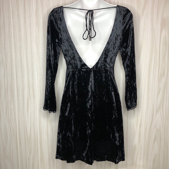 Free People Kat Lace Faux Wrap Velvet Mini Dress - Picture 7 of 11